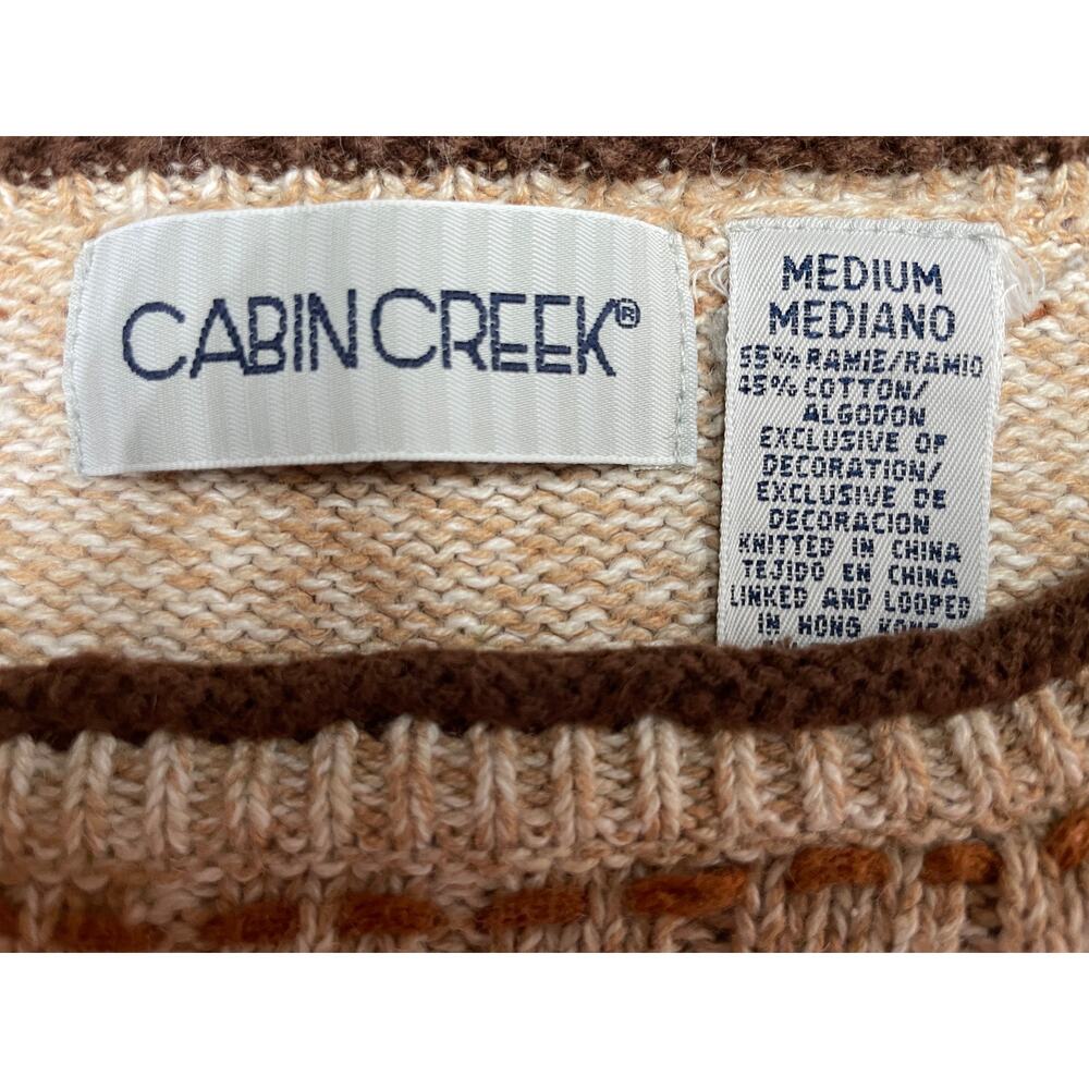 Vintage Cabin Creek Fall Autumn Sweater Adorned with Leaves - Picture 9 of 9